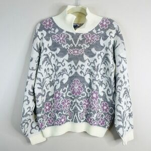 Vintage 80s Cape Cod Cabincore Pullover Sweater Womens Large Baggy Cozy Grunge